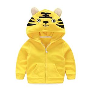 LittleSpring フリースジャケット キッズ 虎 着ぐるみ パーカー 動物 アウター あったか コート 子供 110