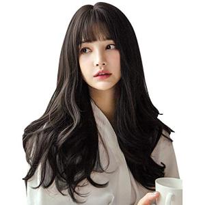 ウィッグ かつら Candybay フルウィッグ 自然 ロング ストレート ウェーブ カール ぱっつん前髪 レディース wig 小顔効果 自然 透け感
