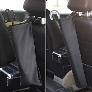 車用 傘入れ ヘッドレスト取付 PUレザー製 長傘