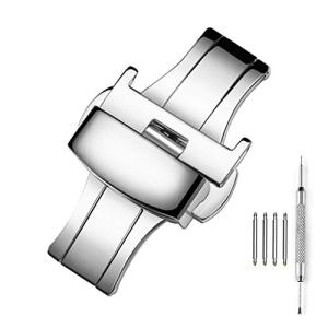 Nywing Dバックル10mm 12mm 14mm 16mm 18mm 20mm 22mmスチール腕時計バンドプッシュ式Dバックル 時計尾錠 時計両