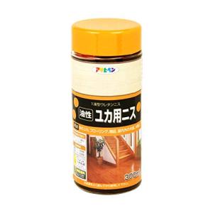 アサヒペン 油性ユカ用ニス 300ML 半ツヤ透明の商品画像