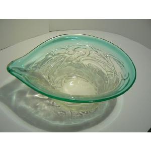 骨董 現代アート 北洋硝子 秋村実 作品 紫千巻 輪花碗 氷コップ 1客