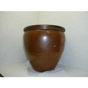 大きい茶色の水瓶 中古の詳細画像1