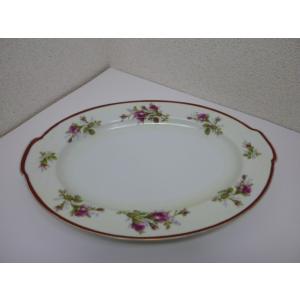 昭和レトロ　バラ模様の大判皿　中古