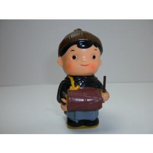 昭和レトロ　青森銀行　青銀アッちゃん貯金箱　太鼓をたたく人（茶の帽子）　中古　長期保管品　あおもりぎ...