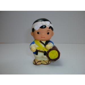 昭和レトロ　青森銀行　青銀アッちゃん貯金箱　太鼓をたたく人（ハチマキ）　中古　長期保管品　あおもりぎ...