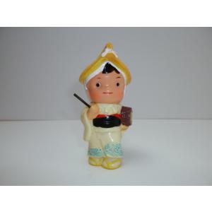 昭和レトロ　青森銀行　青銀アッちゃん貯金箱　太鼓をたたく人（カサ）　中古　長期保管品　あおもりぎんこ...