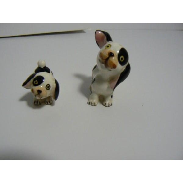 昭和レトロ　犬の陶器置物2個セット　中古