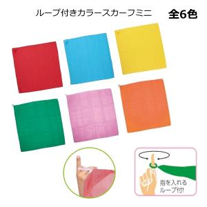 ループ付きカラースカーフ ミニ アーテック 運動会 体育祭 発表会 お遊戯会 文化祭 応援 ダンス 体操 ネコポス対応 15枚まで