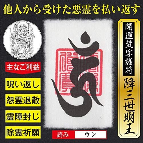 呪い返し 開運梵字護符「降三世明王」お守り 他人から受けた悪霊を払い返す強力な護符（財布に入る名刺サ...