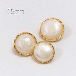 15mm（1個）：パール調ブラウスボタン802　手芸/ソーイング/ハンドメイド/材料/資材/裁縫/釦