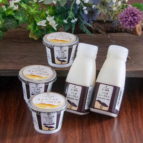 生キャラメルヨーグルト ＆ つくばヨーグルト パック 筑波ハム 食べるヨーグルト 飲むヨーグルト 加...