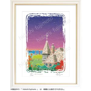 K011ー神戸の星空ーふじもと秀志/ふるさと風景画　　神戸風景アート　インテリアアート