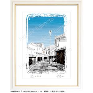 K-012 ー白壁の美　ふじもと秀志/ふるさと風景画　　柳井風景アート　インテリアアート