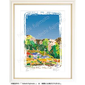 K-030 　ナベズル   ふじもと秀志/ふるさと風景画　　里山風景アート　秋の風景  インテリアア...