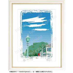 K-040  神戸-ガス灯　ふじもと秀志/ふるさと風景画　神戸風景アー　ト　神戸の風景  　インテリ...