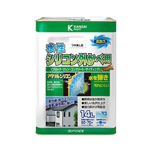 カンペハピオ ペンキ 塗料 水性 つやけし 外壁用 高耐久 防カビ剤入り 速乾性 水性シリコン外かべ用 つや消し白 14L 日本製 00427652981140の商品画像