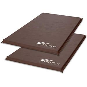 FIELDOOR 車中泊マット 10cm厚 【Lサイズ/ブラウン】 2個セット 自動