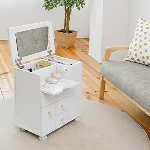 ホワイトLILY コスメワゴン ドレッサーキャスター付き LILY (リリィ) コスメワゴン ドレッサー 完成品 キャスター付き