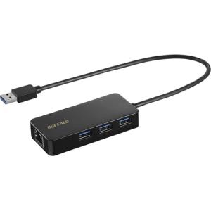 BUFFALO Giga対応 USB-A LANアダプターハブ付 ブラック LUD-U3-AGHBKの商品画像