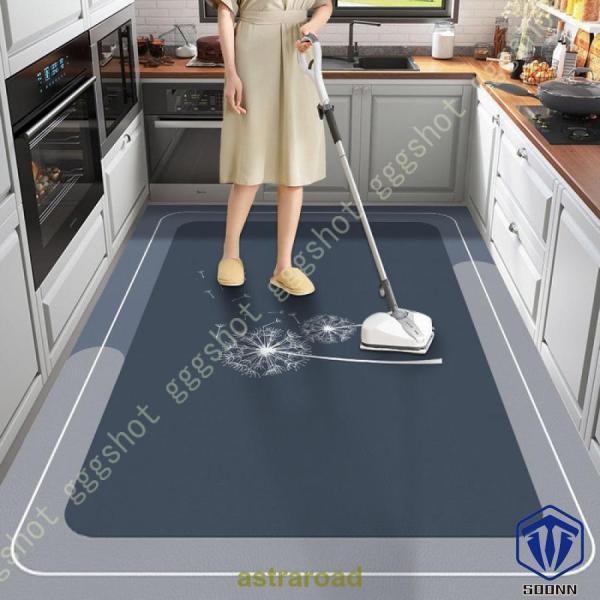 拭ける キッチンマット 防水マット 洗濯いらず 大判 滑り止め カットOK ズレない 傷防止 1年中...