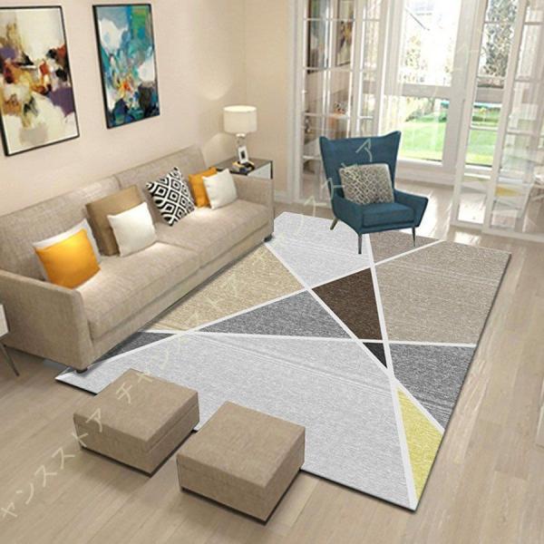 ラグマット ソファー 北欧風 花柄 幾何学 厚手 カーペット インテリア 長方形 シンプル 簡単着脱...