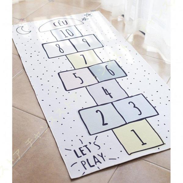 カーペット 洗える ラグマット 滑り止め キッズ キッズラグ 子供部屋 子供用 数字 石けり遊び ふ...