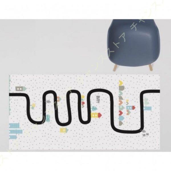 キッズ キッズラグ ラグマット 滑り止め 安全 ロードマップ 長方形 ふわふわ かわいい ラグ 赤ち...