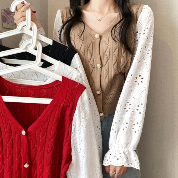 ニットス 異素材 レディース 秋冬