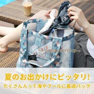 トートバッグ レディース プールバッグ メッシ...の詳細画像1