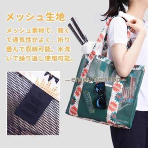 トートバッグ レディース プールバッグ メッシ...の詳細画像3
