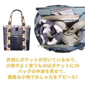 トートバッグ レディース プールバッグ メッシ...の詳細画像4