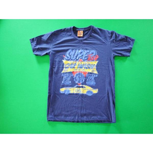 日本語　漢字【5】SUPER T Tシャツ Lサイズ色濃紺