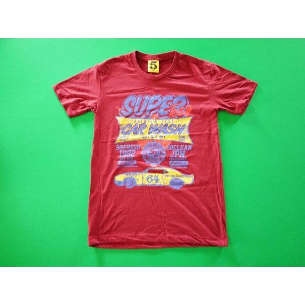 日本語　漢字【5】SUPER T Tシャツ Mサイズ色エンジ