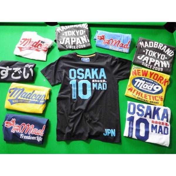 日本語　漢字【mad 】大阪　Tシャツ　Mサイズ色黒