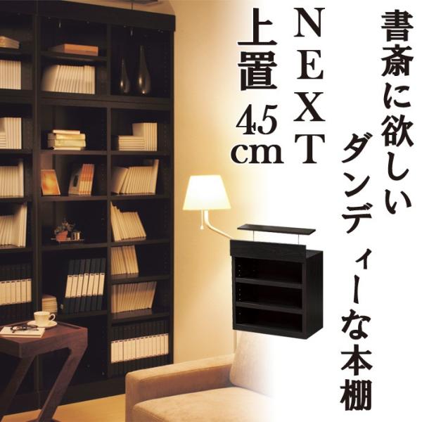 本棚 天井つっぱり ブックシェルフ 書斎に欲しいダンディー本棚 ネクスト本棚 上置き45cmタイプ ...