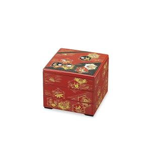 お弁当箱 6.5 三段重 朱 亀甲五君子 3段 お重 [レッ...