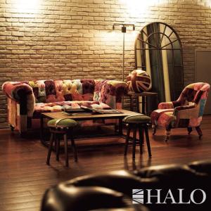 フットスツール オットマン 足置き スツール 脚置き HALO (ハロー) BENSINGTON SMALL SQUARE FOOTSTOOL ベルベット パッチワーク デザイナーズ 高級ソファ｜2e-unit