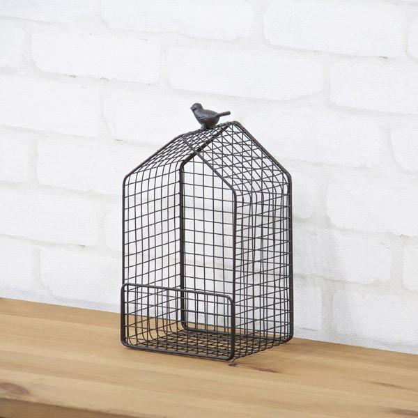 バードハウスラック アイアン 幅14×奥行11×高さ24.5cm 壁掛けラック インテリア デザイン...