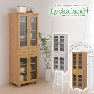 Lycka land 食器棚 60cm幅 (Lycka land リュッカランド フレンチカントリー カントリー家具 カントリーテイスト キッチン収納 )｜2e-unit