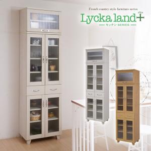 Lycka land 食器棚 60cm幅 上置きセット (Lycka land リュッカランド フレンチカントリー カントリー家具 カントリーテイスト キッチン収納)｜2e-unit