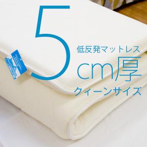 年中サラッとモチモチ 硬くならない低反発マットレス 日本製  5cm厚 クィーンサイズ   送料無料｜2e-unit