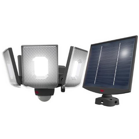 ムサシ S-400L 7.5Wx4灯スライド型LEDソーラーセンサーライト 屋外向け RITEX m...