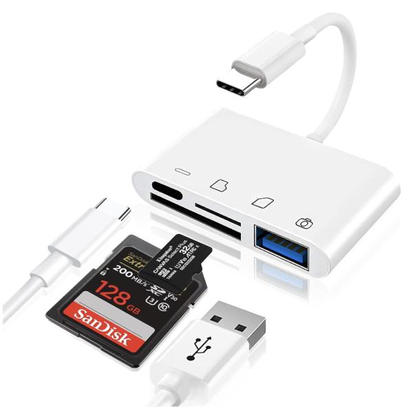 カードリーダー type-c SDカード iPhone15 iPad USBメモリ 4in1 カード...