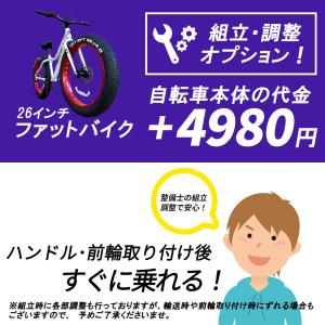 【別途車体購入が必要】【北海道・沖縄・離島発送不可】26インチファットバイク用 組立調整オプション 到着後ハンドル・前輪取付するだけ｜2ndcycle