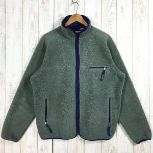 MENs L  パタゴニア レトロカーディガン Retro Cardigan （ベビーレトロ） ユーカリ×ブルーベリー アメリカ製 パイル フリース｜2ndgear-outdoor