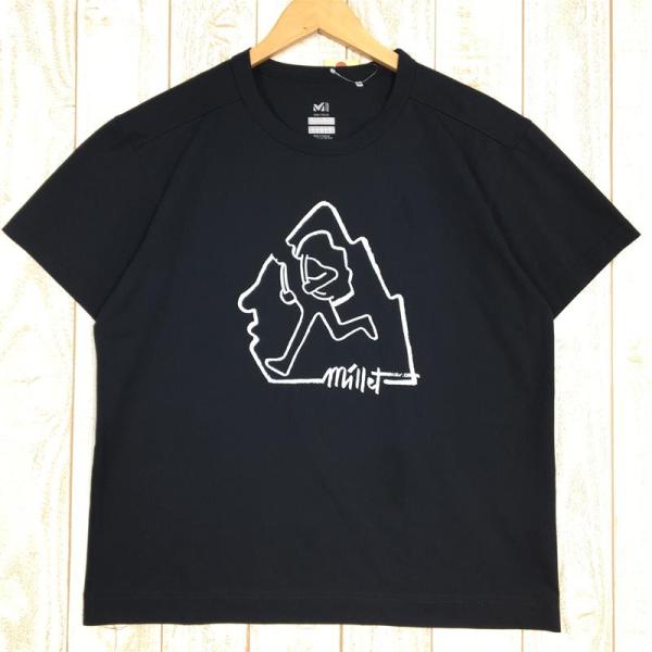 MENs S  ミレー バックパッカー プリント Tシャツ MILLET MIV01719 ブラック...