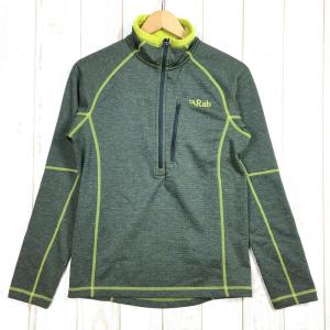 MENs S  ラブ ニュークリアス プルオン Nucleus Pull-On グリッド フリース ジャケット RAB QFA-83 グリーン系｜2ndgear-outdoor