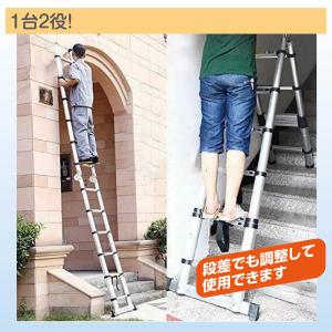 伸縮はしご 6.2m 脚立 3.1m アルミ ...の詳細画像2