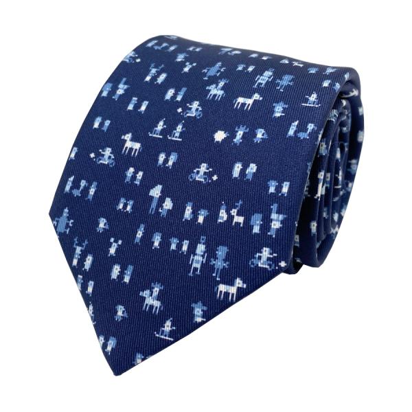 【新品】エルメス HERMES ネクタイ シルクツイルタイ7cm《 FAUBOURG PARTY 》...